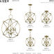 Aria 3 Light 16 inch Antique Brass Convertible Chandelier / Semi Flush Ceiling Light