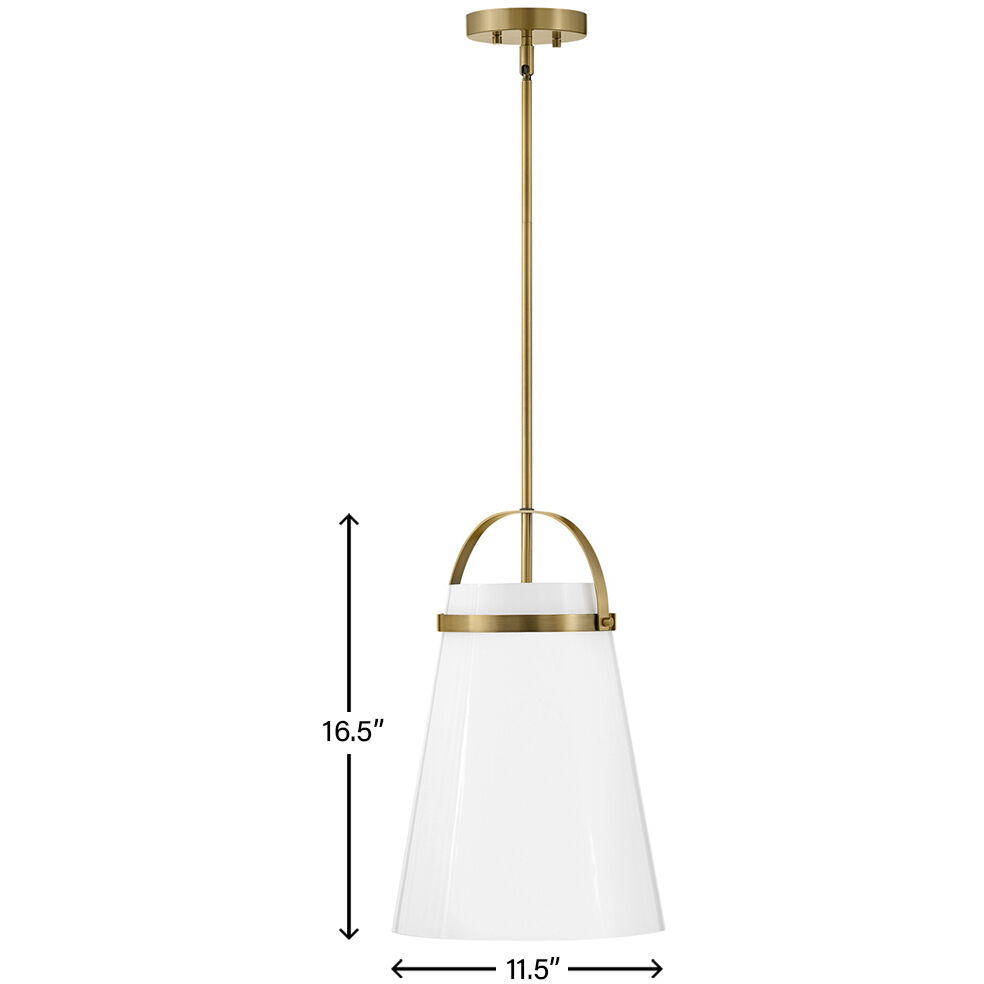 Tori LED 11.5 inch Lacquered Brass Pendant Ceiling Light