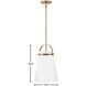 Tori LED 11.5 inch Lacquered Brass Pendant Ceiling Light