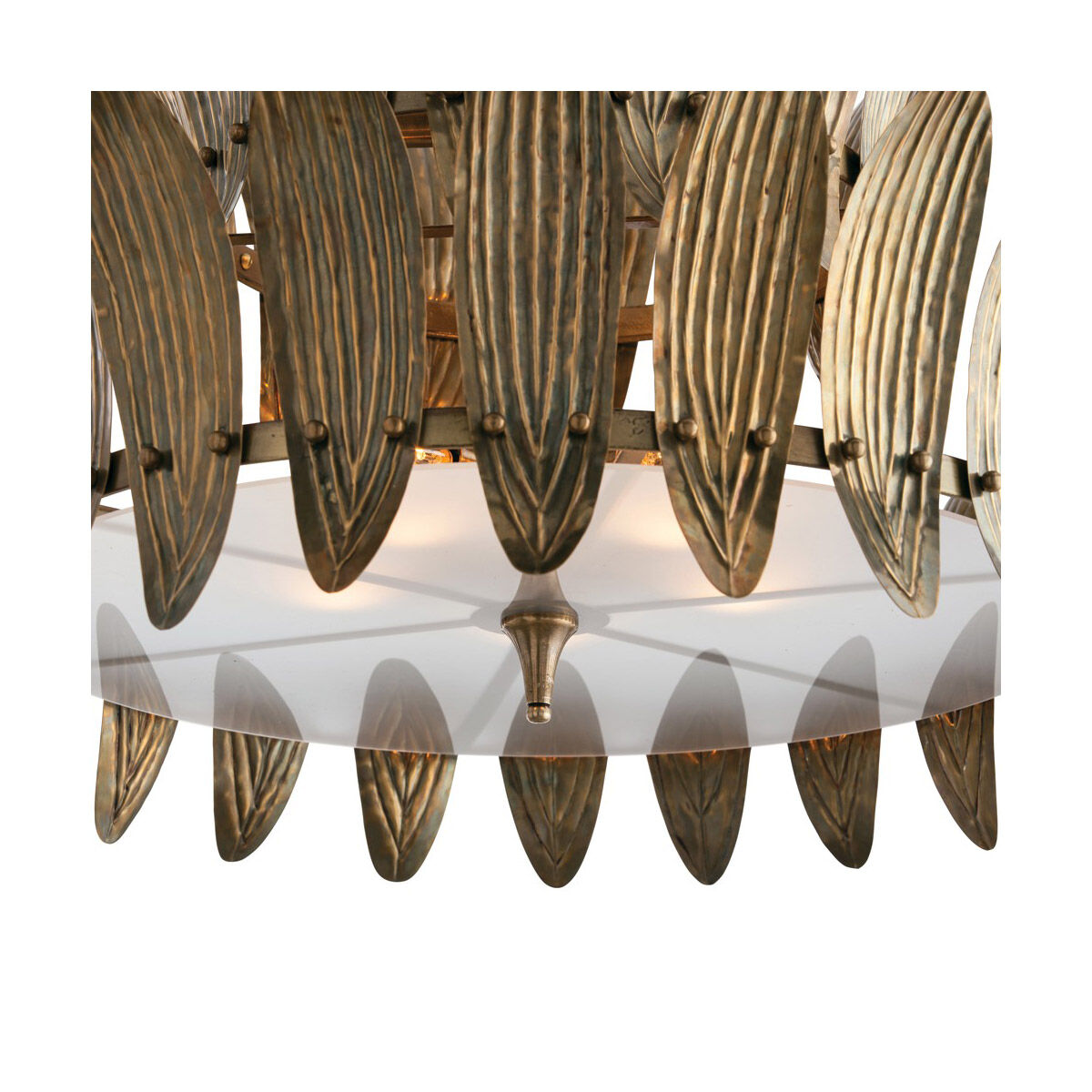 Analise 8 Light 26 inch Vintage Brass/Frosted Acrylic Diffuser Chandelier Ceiling Light