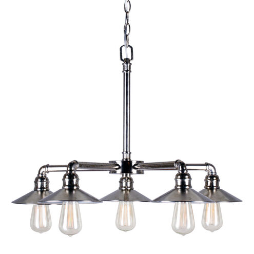 Signature 5 Light 27 inch Vintage Chrome Chandelier Ceiling Light