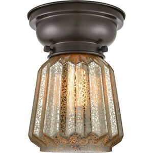 Aditi Chatham LED 6 inch Oil Rubbed Bronze Flush Mount Ceiling Light in Mercury Glass, Aditi