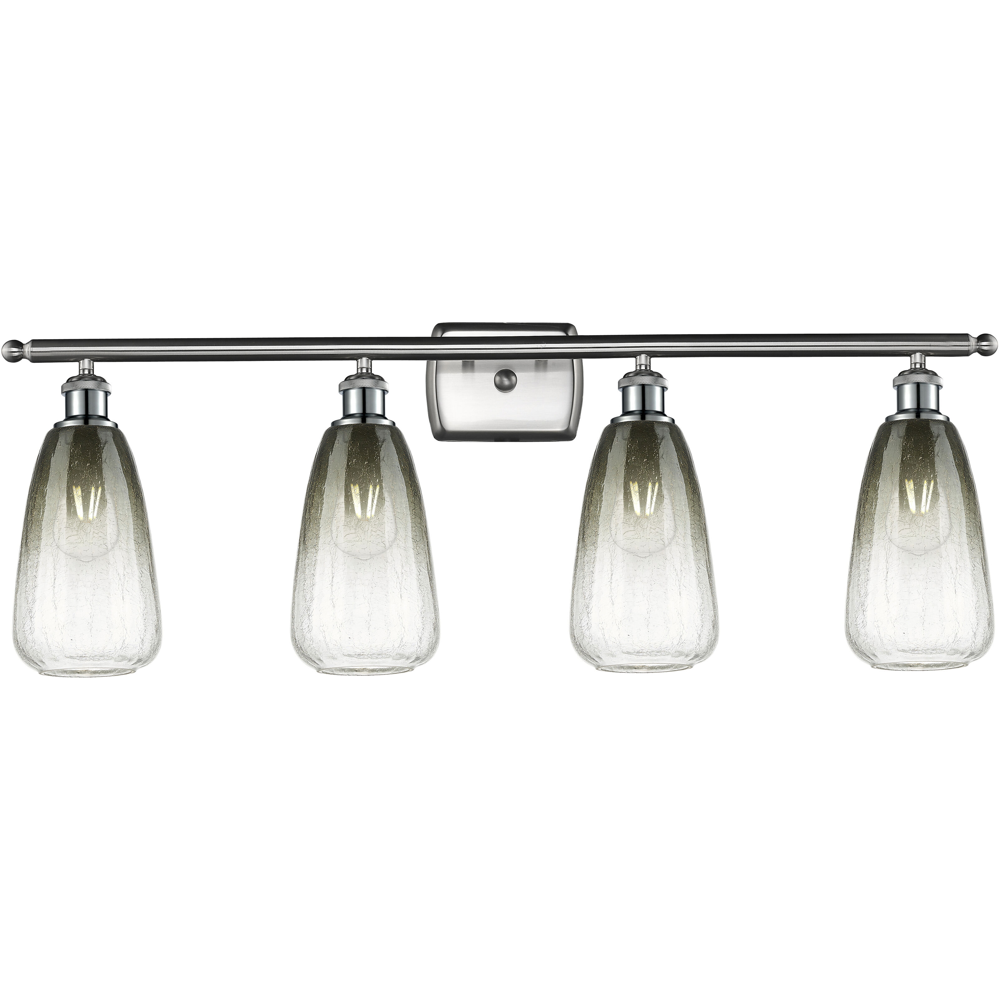 Ballston Brookhaven Almond 4 Light 36 inch Brushed Satin Nickel Bath Vanity Light Wall Light in Slate Glass