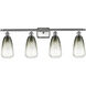 Ballston Brookhaven Almond 4 Light 36 inch Brushed Satin Nickel Bath Vanity Light Wall Light in Slate Glass
