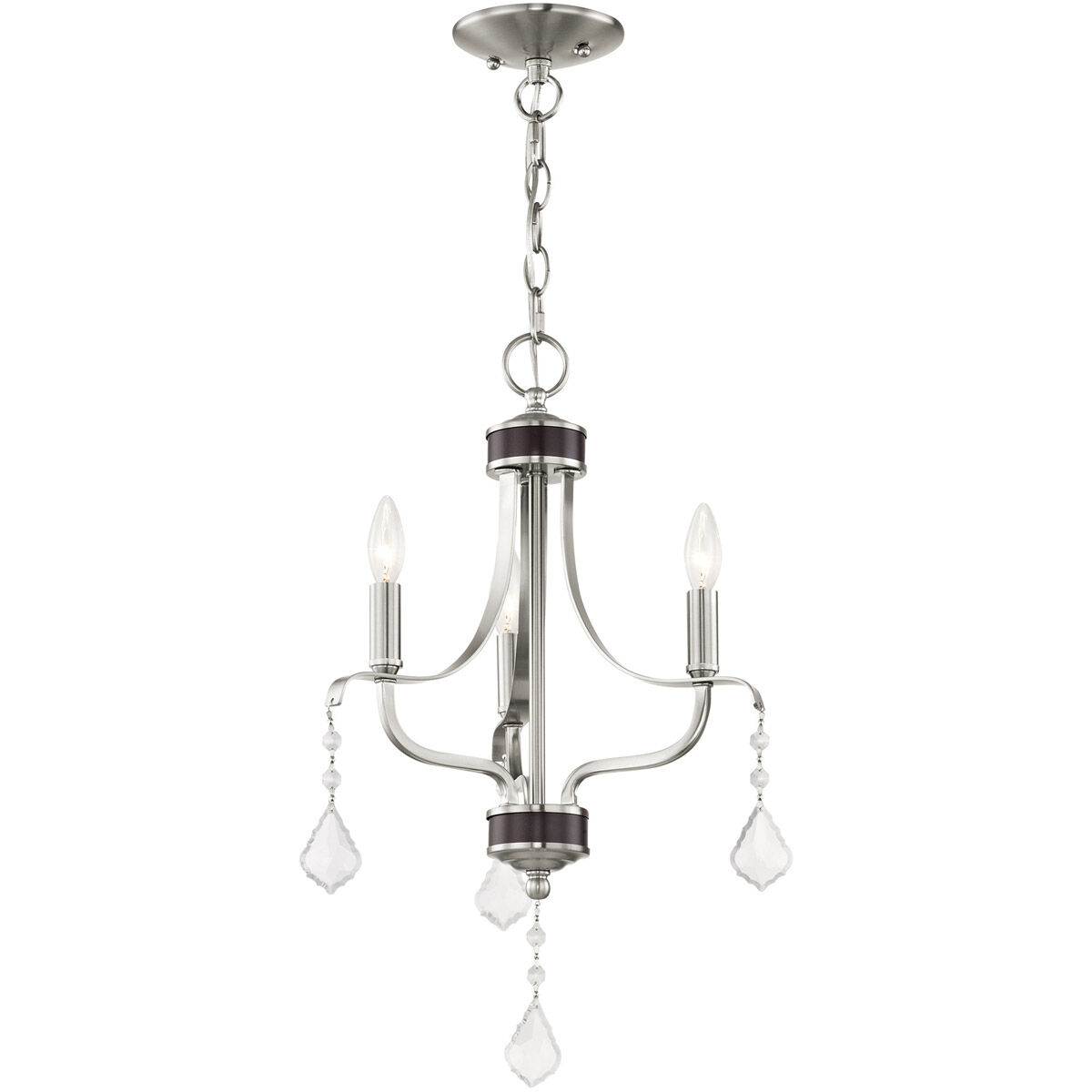 Laurel 3 Light 13 inch Brushed Nickel Mini Chandelier Ceiling Light