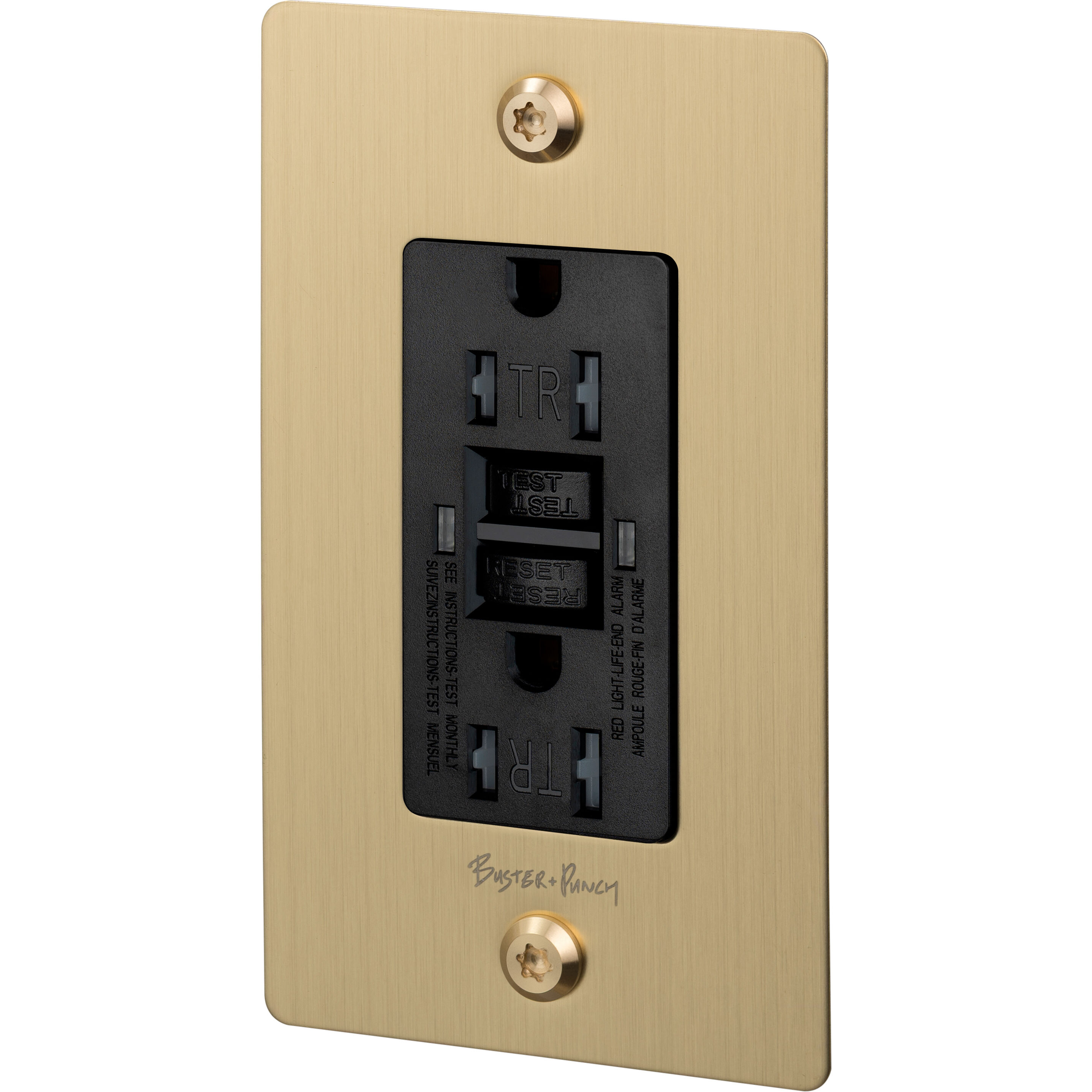 1G Duplex 125 Brass Outlet, GFCI