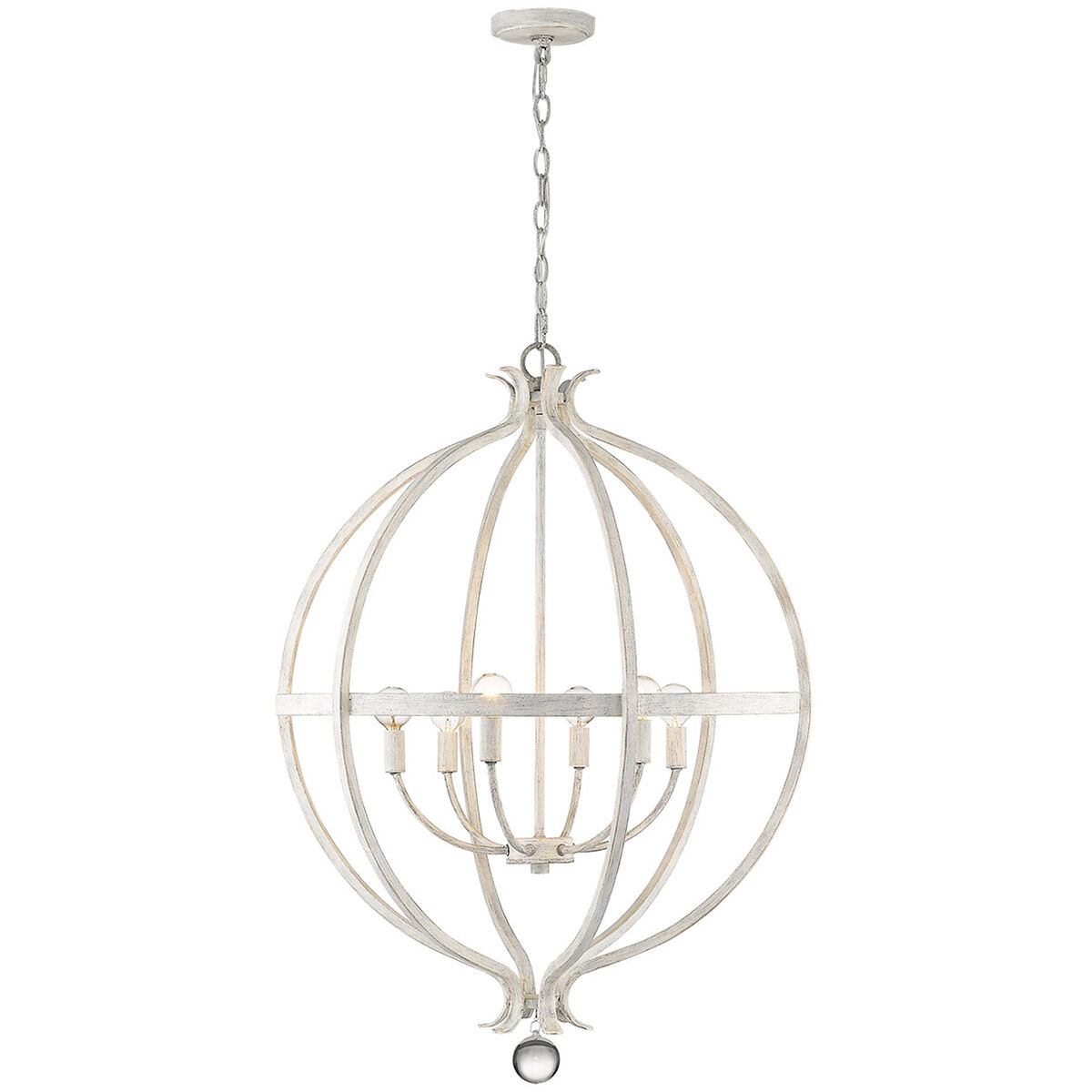 Callie 6 Light 26 inch Country White Pendant Ceiling Light