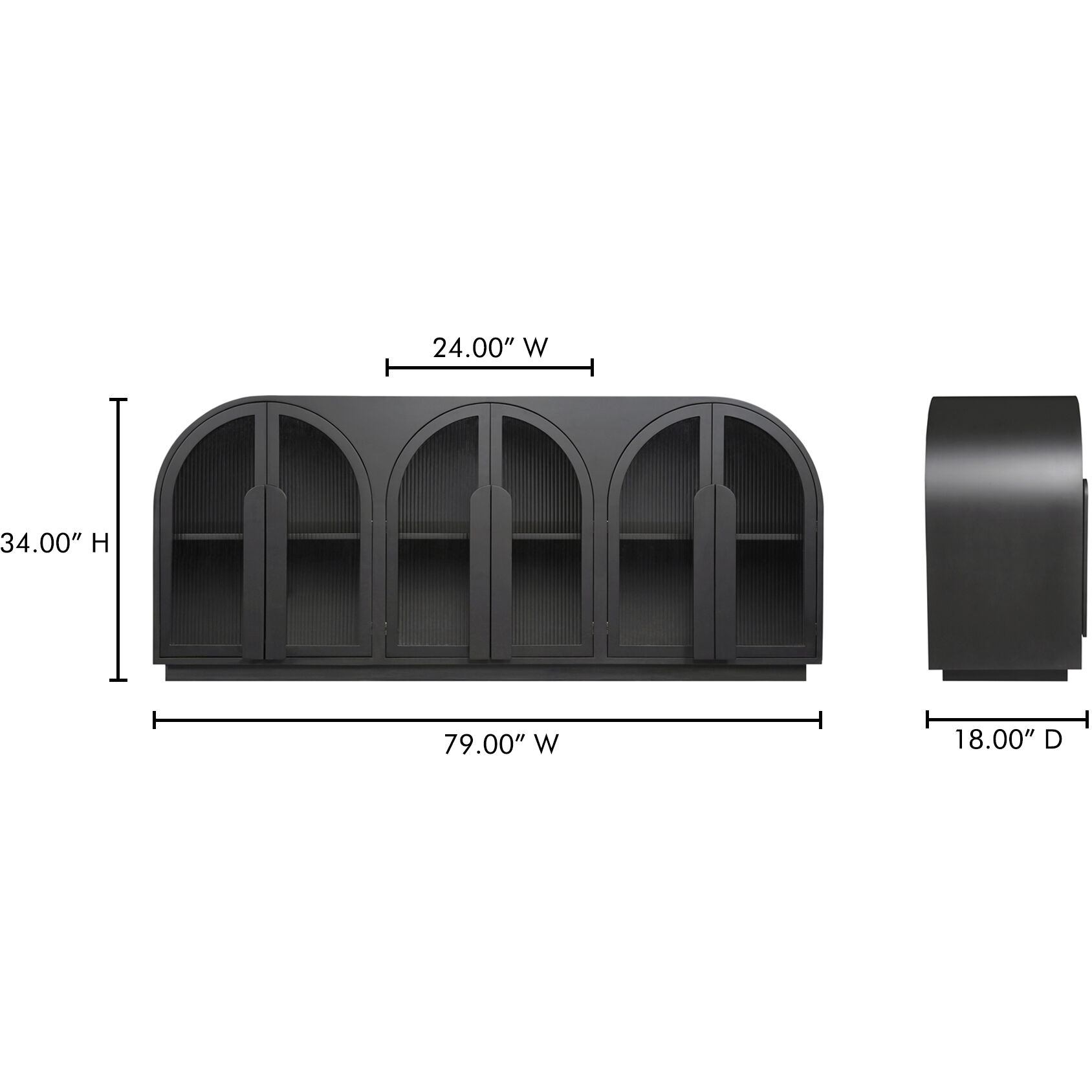 Salone 79 X 18 inch Black Sideboard