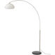 Morelli 92 inch 14 watt Satin Nickel and Black Arc Floor Lamp Portable Light