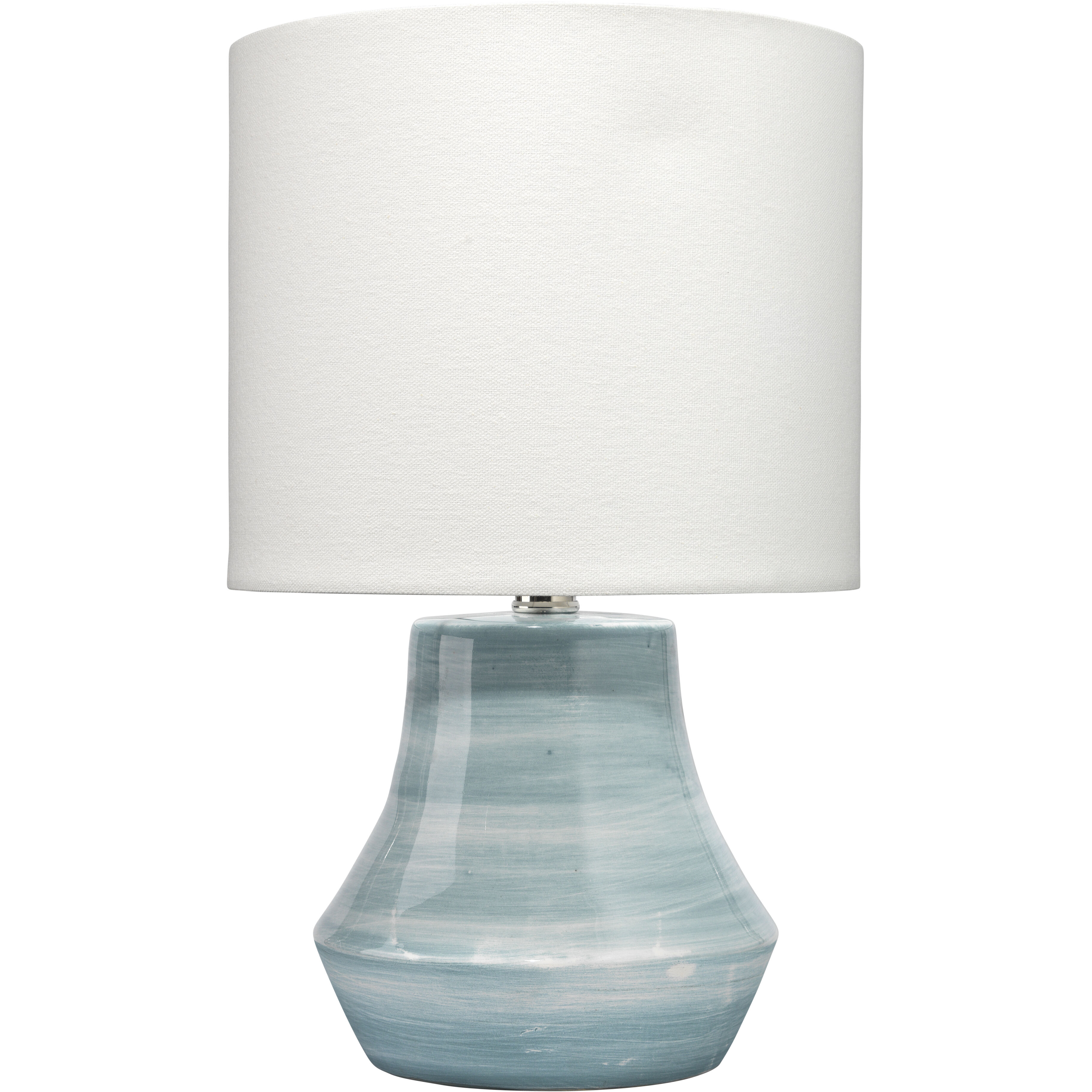Cottage 16 inch 60 watt Blue & White Swirl Ceramic Table Lamp Portable Light