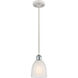 Ballston Brookfield LED 6 inch White and Polished Chrome Mini Pendant Ceiling Light in White Glass, Ballston