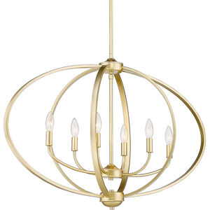 Colson 6 Light 35 inch Olympic Gold Linear Pendant Ceiling Light in No Shade
