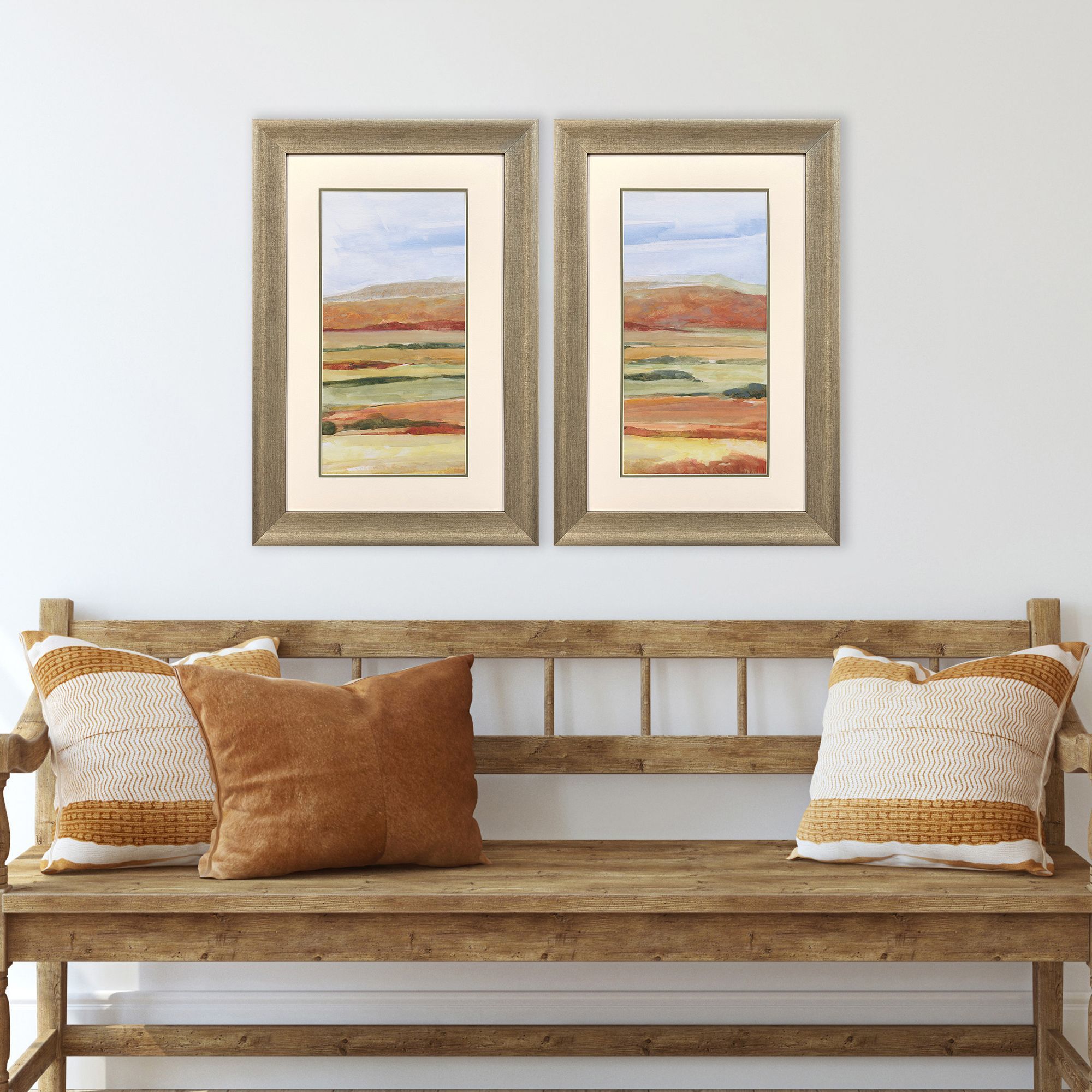 Sedona Magic Orange and Green and Multi and Rust Framed Art, Propac