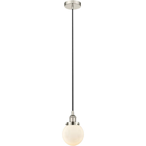 Edison Beacon 1 Light 6 inch Polished Nickel Mini Pendant Ceiling Light