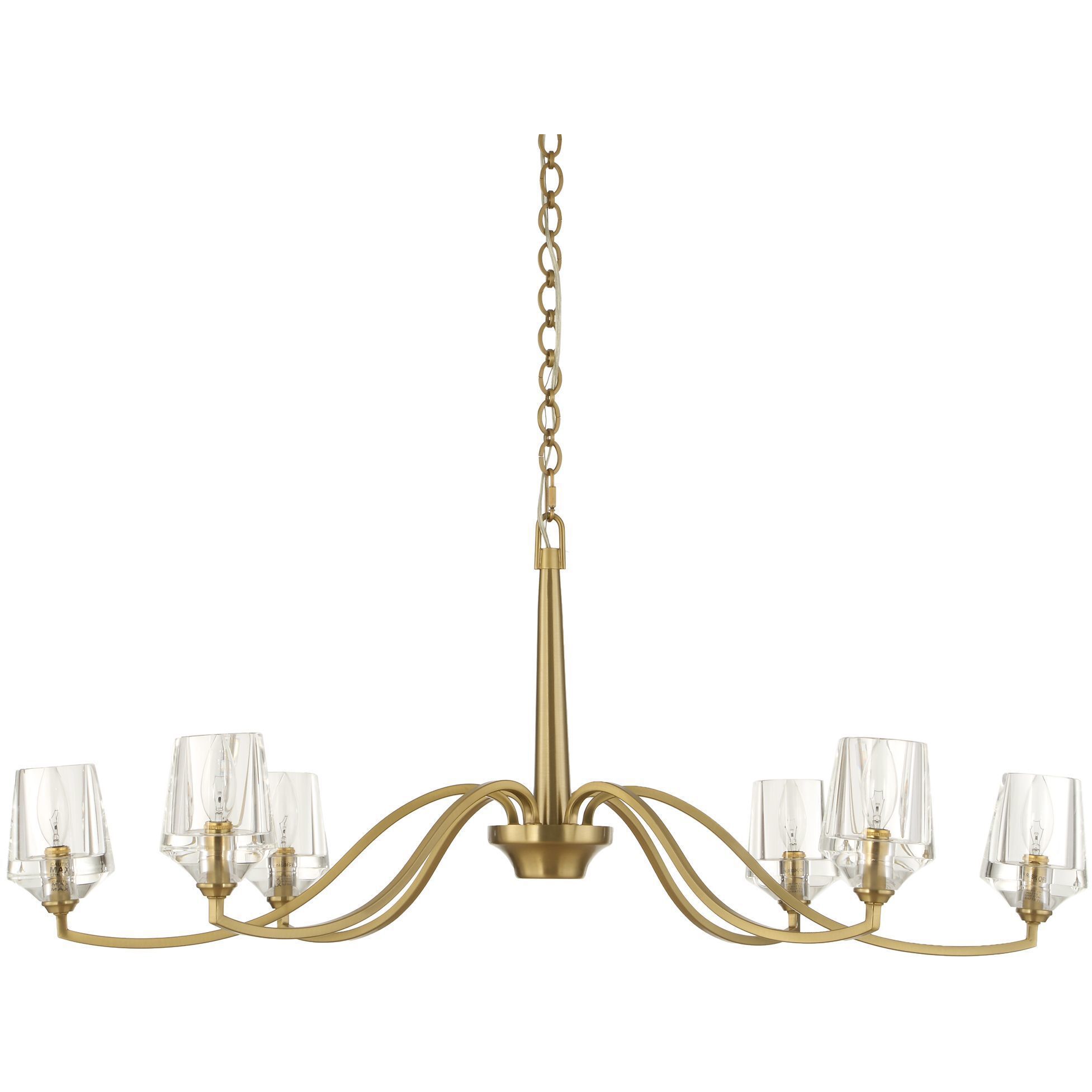 Barcelona 6 Light 40.25 inch Natural Brass Chandelier Ceiling Light