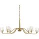 Barcelona 6 Light 40.25 inch Natural Brass Chandelier Ceiling Light