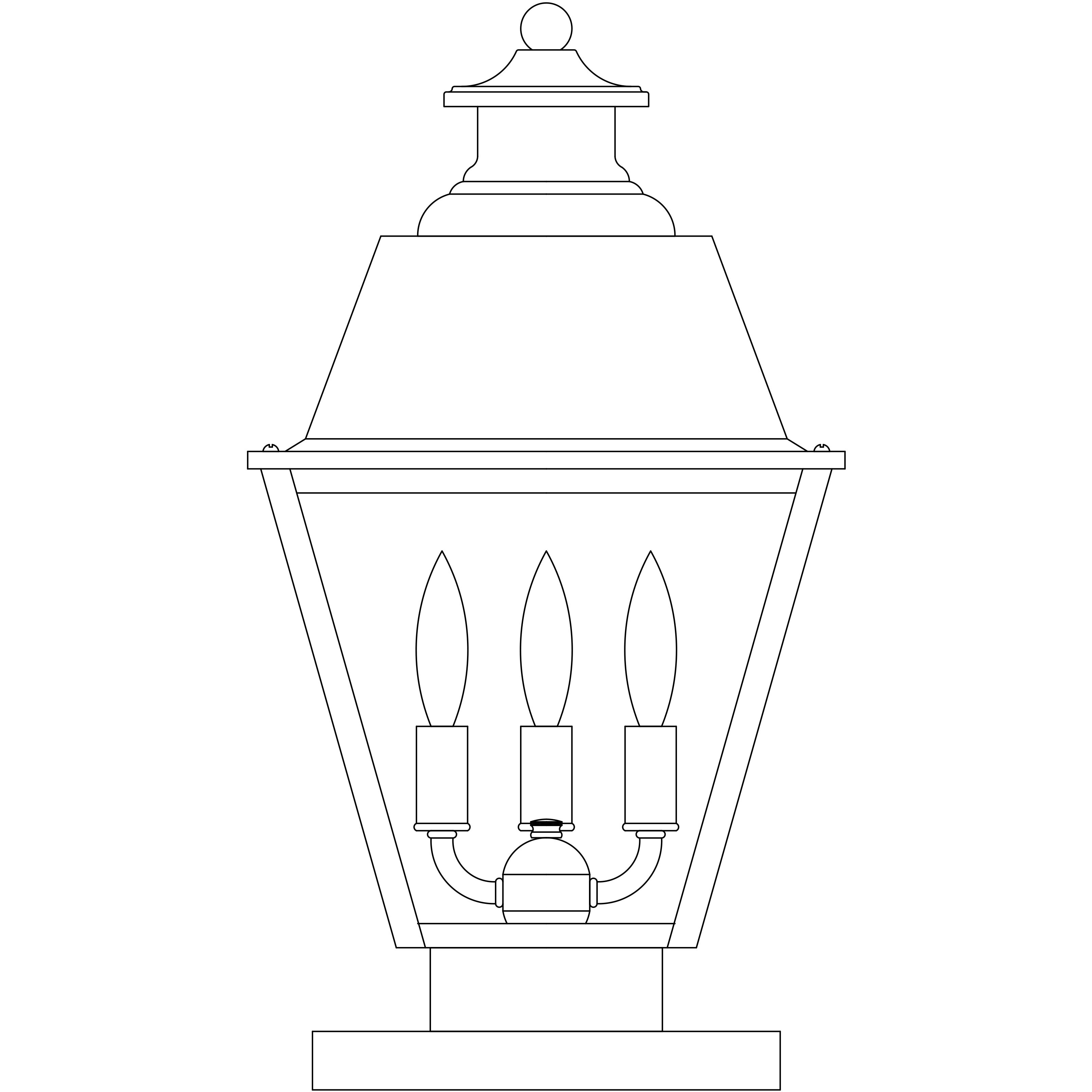 Inverness 3 Light 18.5 inch Antique Brass Column Mount in Clear Seedy