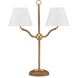 Sirocco 22.25 inch 40 watt Natural and Antique Brass Desk Lamp Portable Light