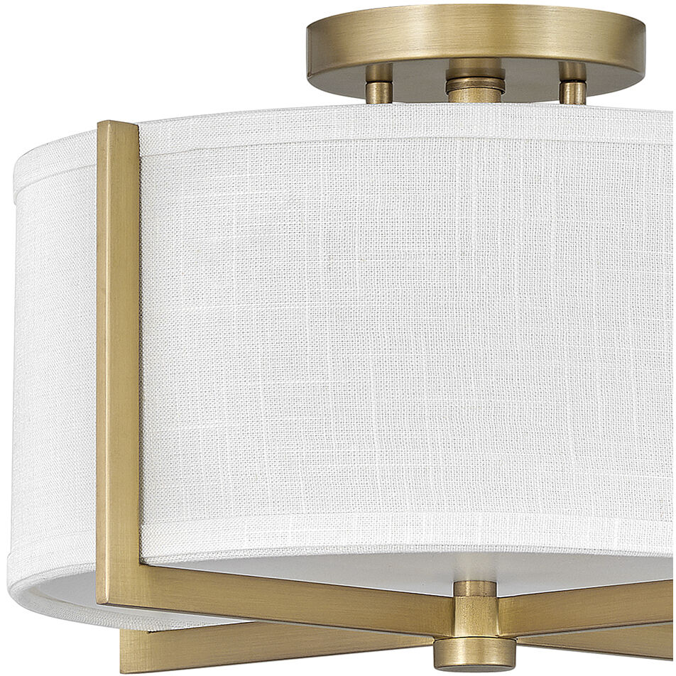 Galerie Axis 2 Light 14.5 inch Heritage Brass Indoor Semi-Flush Mount Ceiling Light