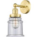 Canton 1 Light 6 inch Satin Gold Sconce Wall Light in Seedy Glass