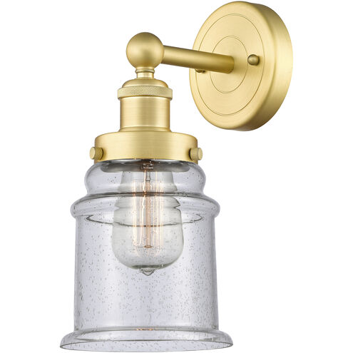 Canton 1 Light 6 inch Satin Gold Sconce Wall Light in Seedy Glass