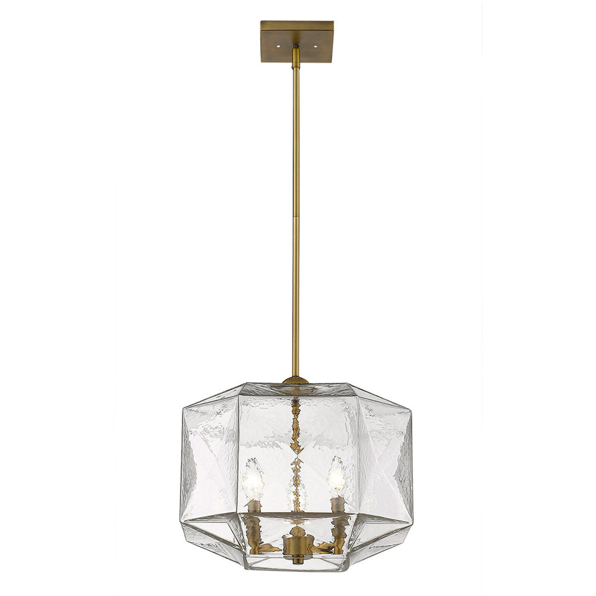 Loft 3 Light 16 inch Brass Pendant Ceiling Light