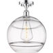 Edison Rochester 1 Light 12 inch Polished Chrome Semi-Flush Mount Ceiling Light in Clear Glass