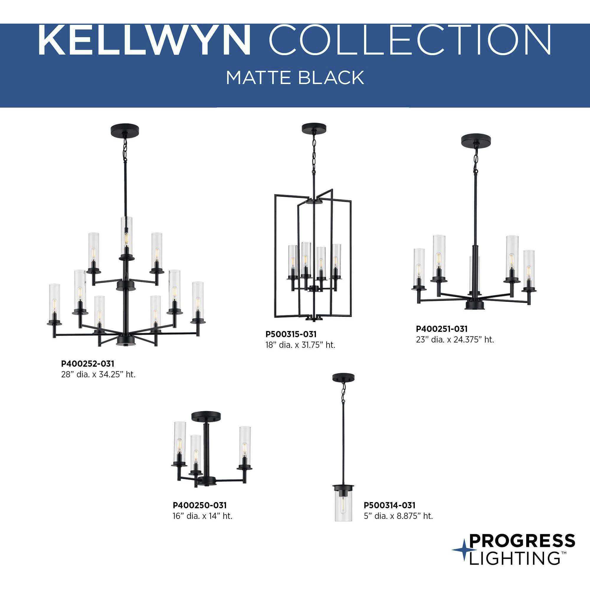 Kellwyn 4 Light 18 inch Matte Black Foyer Pendant Ceiling Light