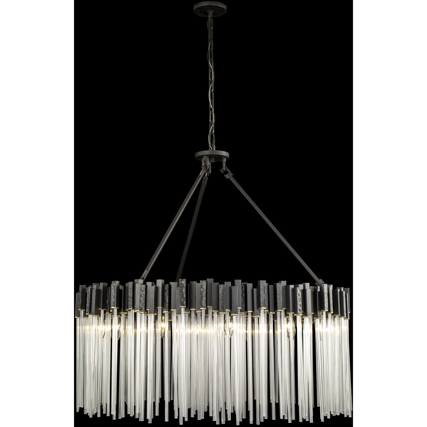 Matrix 12 Light 40 inch Matte Black and French Gold Chandelier Ceiling Light