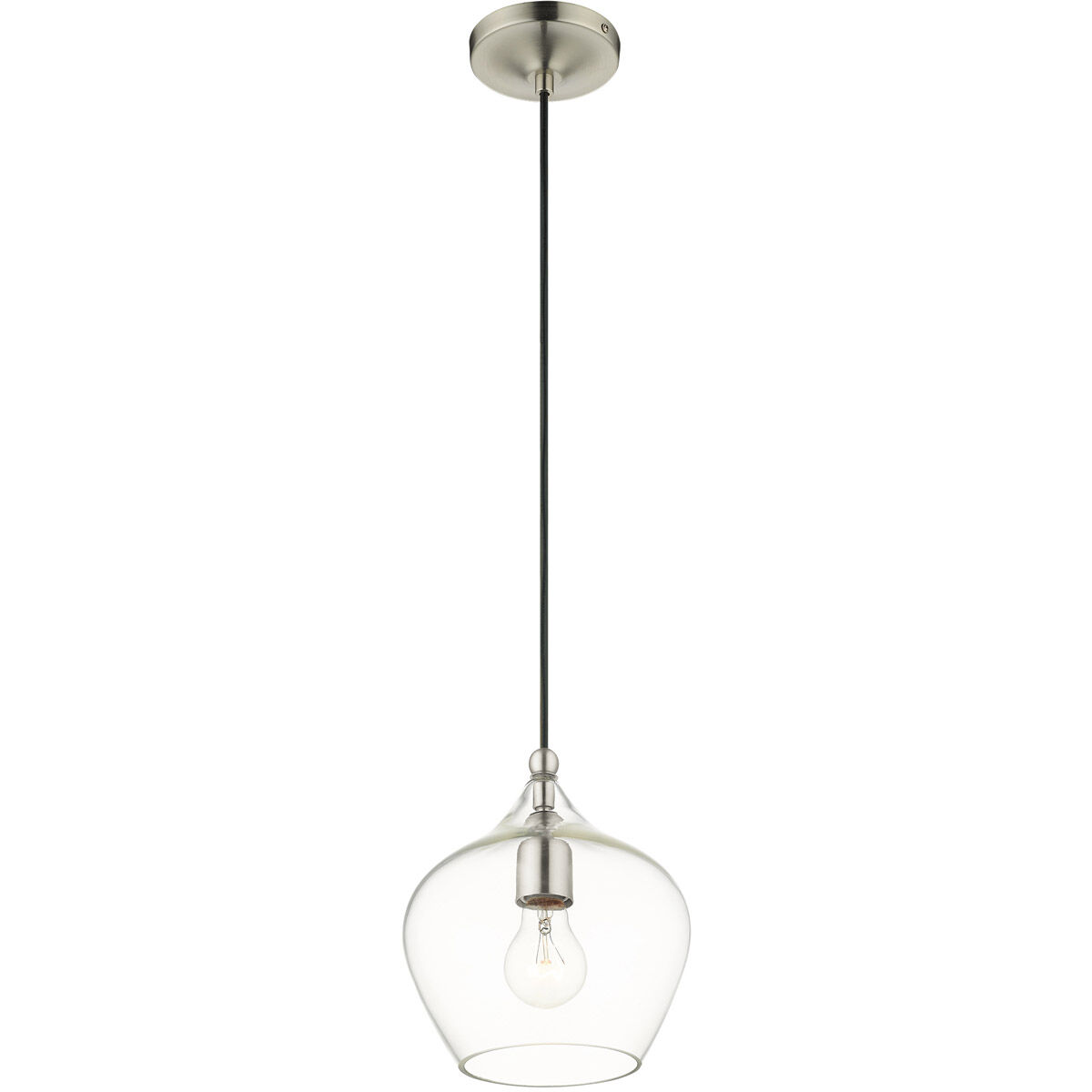 Pendants 1 Light 8 inch Brushed Nickel Pendant Ceiling Light
