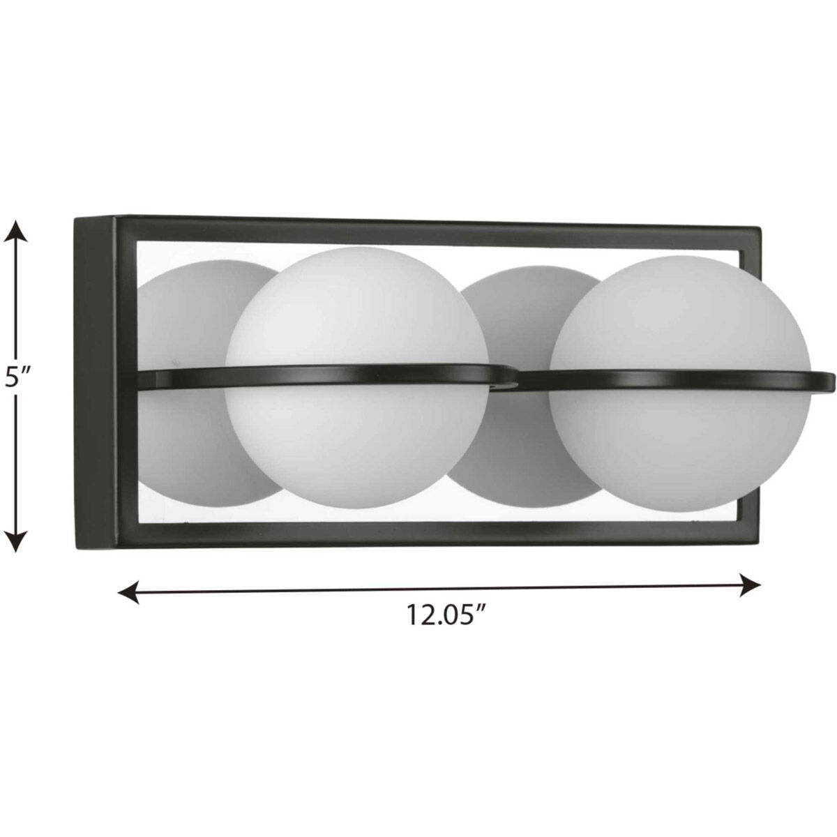 Pearl LED LED 12.05 inch Matte Black Bath Vanity Wall Light, Progress LED