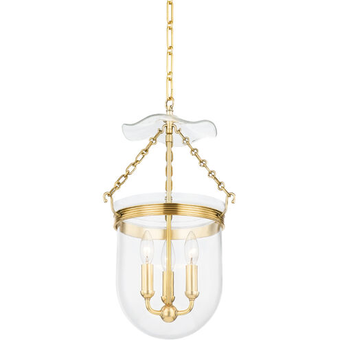 Rousham 3 Light 12.75 inch Aged Brass Hanging Lantern Ceiling Light