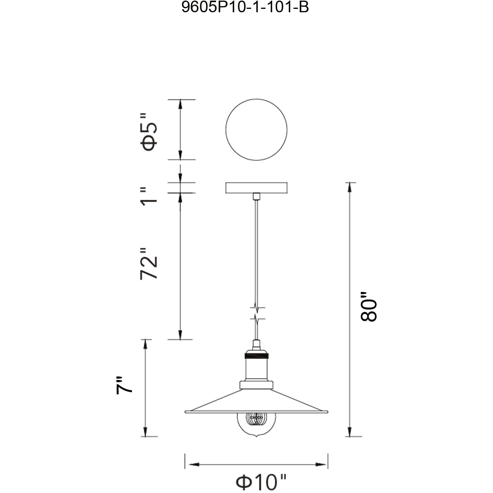 Brave 1 Light 10 inch Black Mini Pendant Ceiling Light