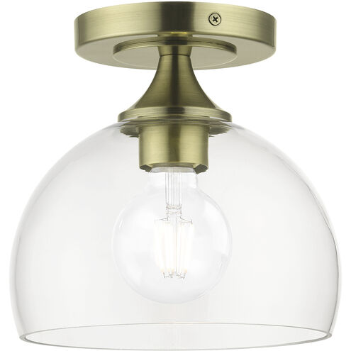 Glendon 1 Light 8.25 inch Antique Brass Semi-Flush Ceiling Light