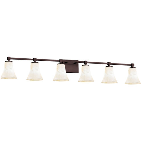 Alabaster Rocks LED 49 inch Brushed Nickel Vanity Light Wall Light in 4200 Lm LED, Square with Flat Rim