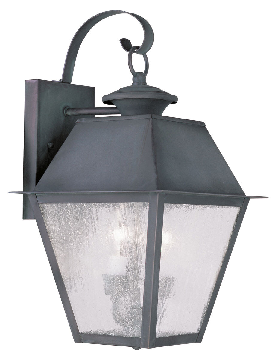 Mansfield 2 Light 17 inch Charcoal Outdoor Wall Lantern