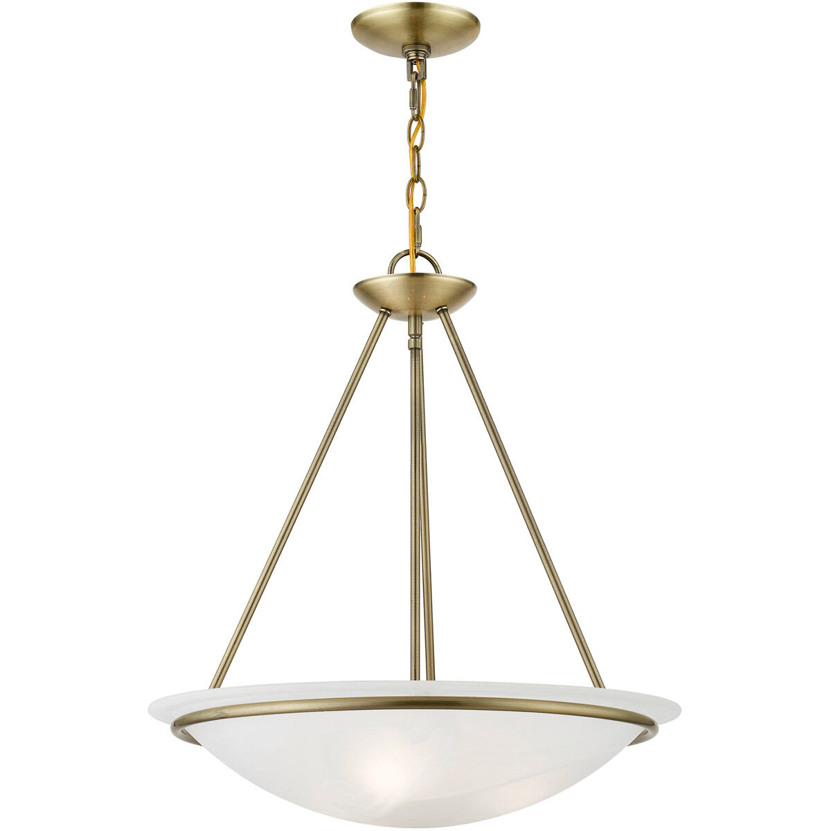 Newburgh 3 Light 20 inch Antique Brass Pendant Chandelier Ceiling Light