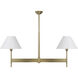 Leland 2 Light 50 inch Aged Brass Island Light Ceiling Light