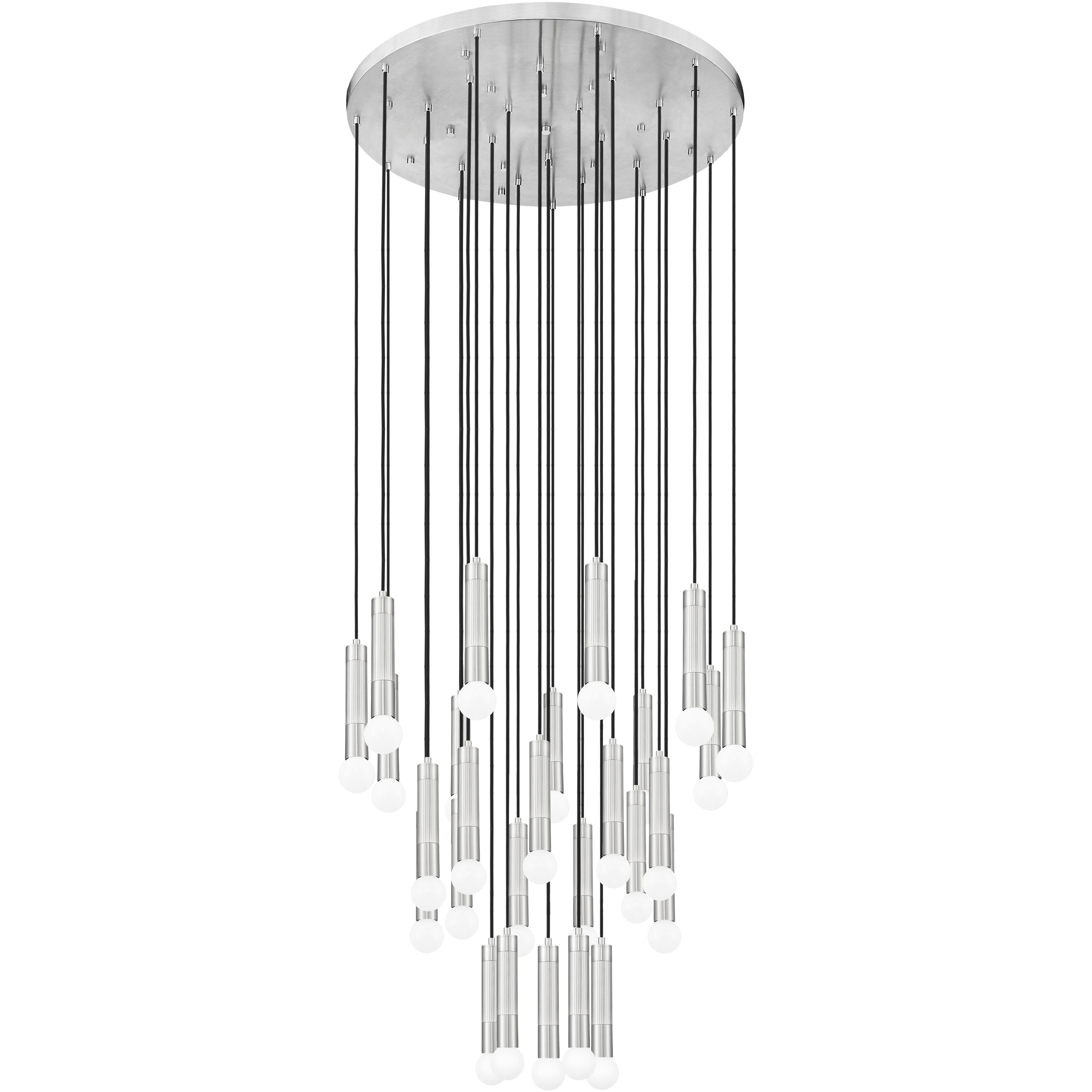 Stari 27 Light 36 inch Brushed Nickel Chandelier Ceiling Light