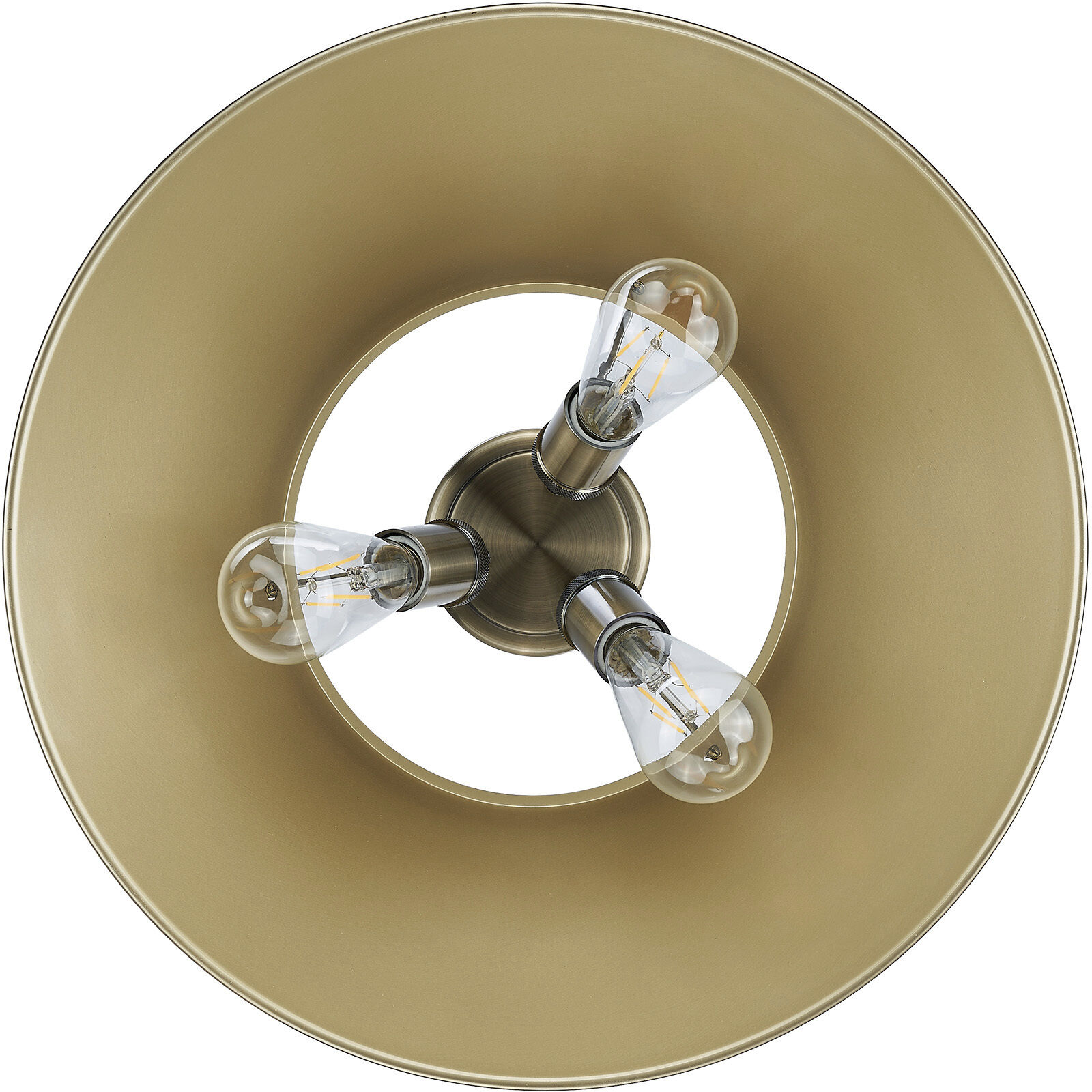 Yep Orwell 3 Light 18.75 inch Aged Brass Flush Mount Ceiling Light in Brushed Champagne Brass