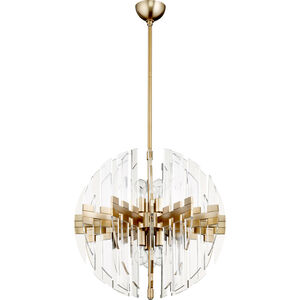 Zion 6 Light 23 inch Aged Brass Chandelier Ceiling Light