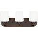 Windom 3 Light 18 inch Bronze Wall Bath Fixture Wall Light in Burnt Sienna