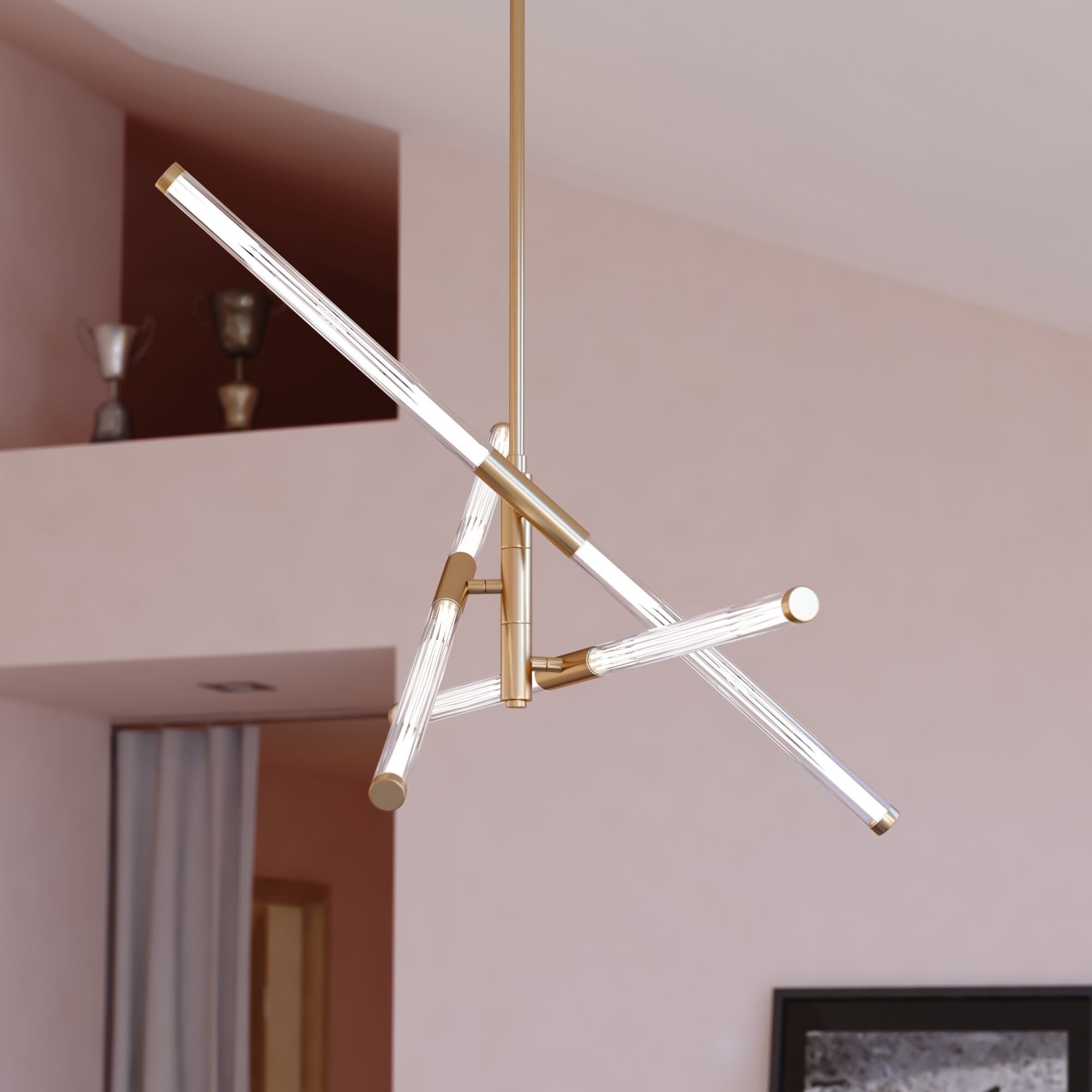Avalon LED 27 inch Muted Brass Pendant Ceiling Light