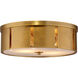 Orbit 2 Light 14 inch Antique Brass Flush Mount Ceiling Light, Small