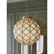Polyhedron 1 Light 20.5 inch Antique Brass Pendant Ceiling Light, Medium