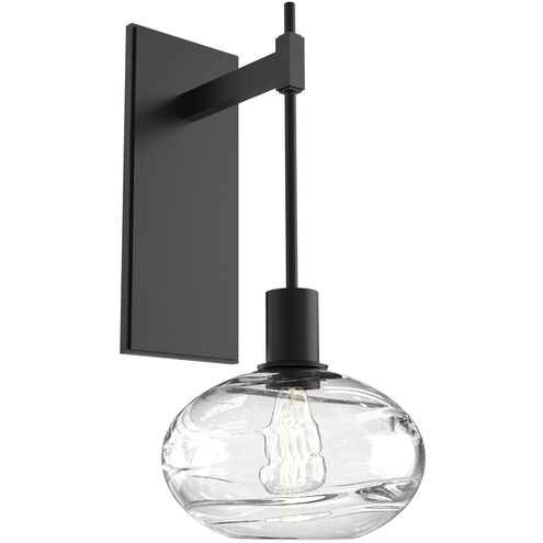 Coppa 1 Light 8 inch Matte Black Indoor Sconce Wall Light in Coppa Clear, Tempo