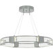Aura LED 29 inch Vintage Platinum Pendant Ceiling Light in Seeded Clear
