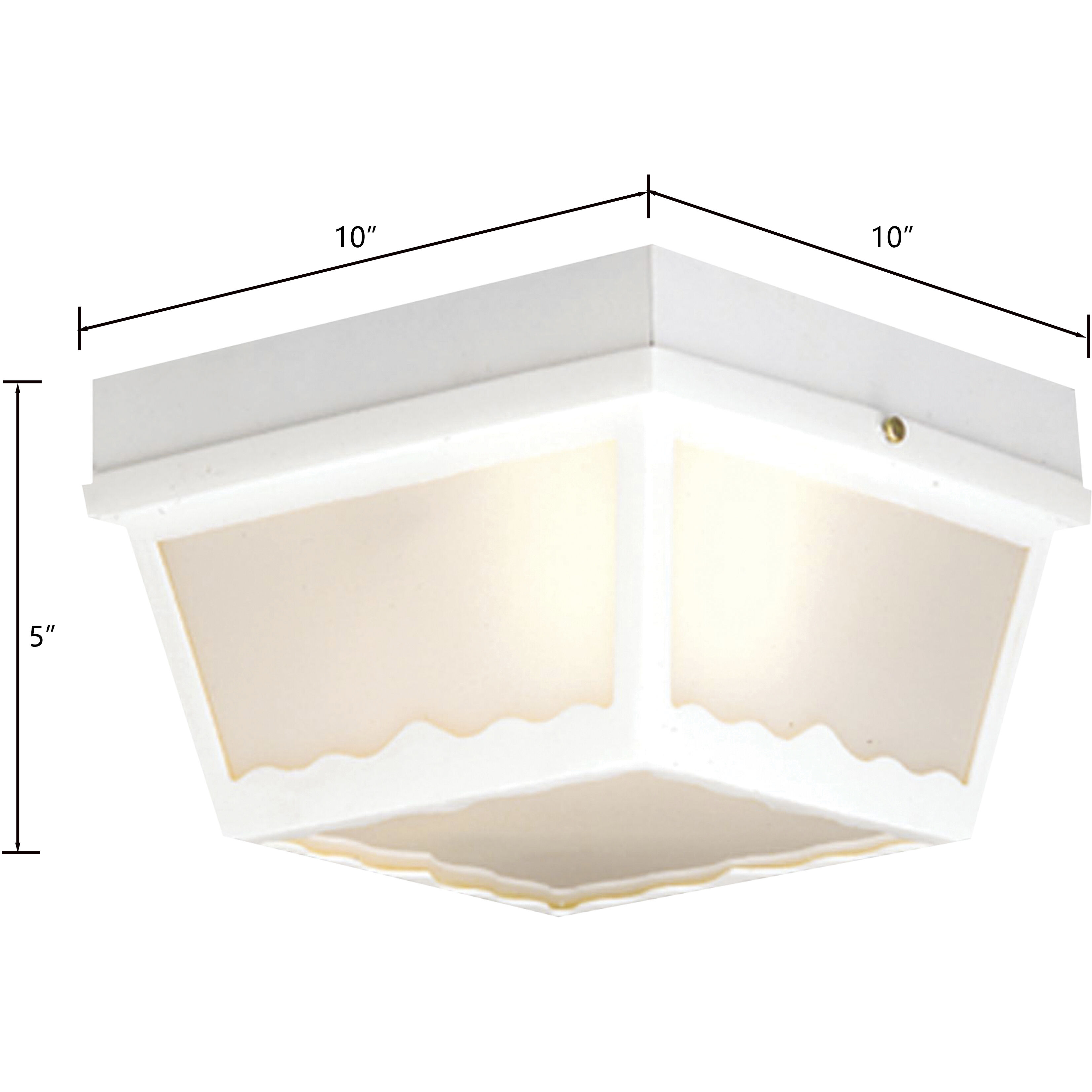 Wavy 2 Light 10 inch White Outdoor Flush Mount
