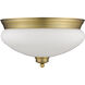 Amon 2 Light 13 inch Heritage Brass Flush Mount Ceiling Light in 3.5