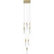 Aspen LED 20 inch Brushed Brass Multi Port Pendant Ceiling Light in Bubbled